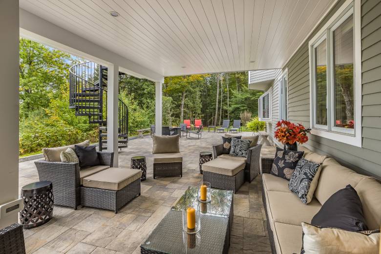 Renovated deck and patio with outdoor furniture