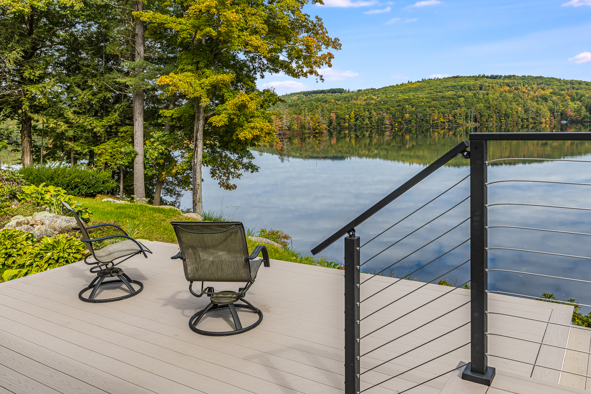 custom deck overlooking the lake