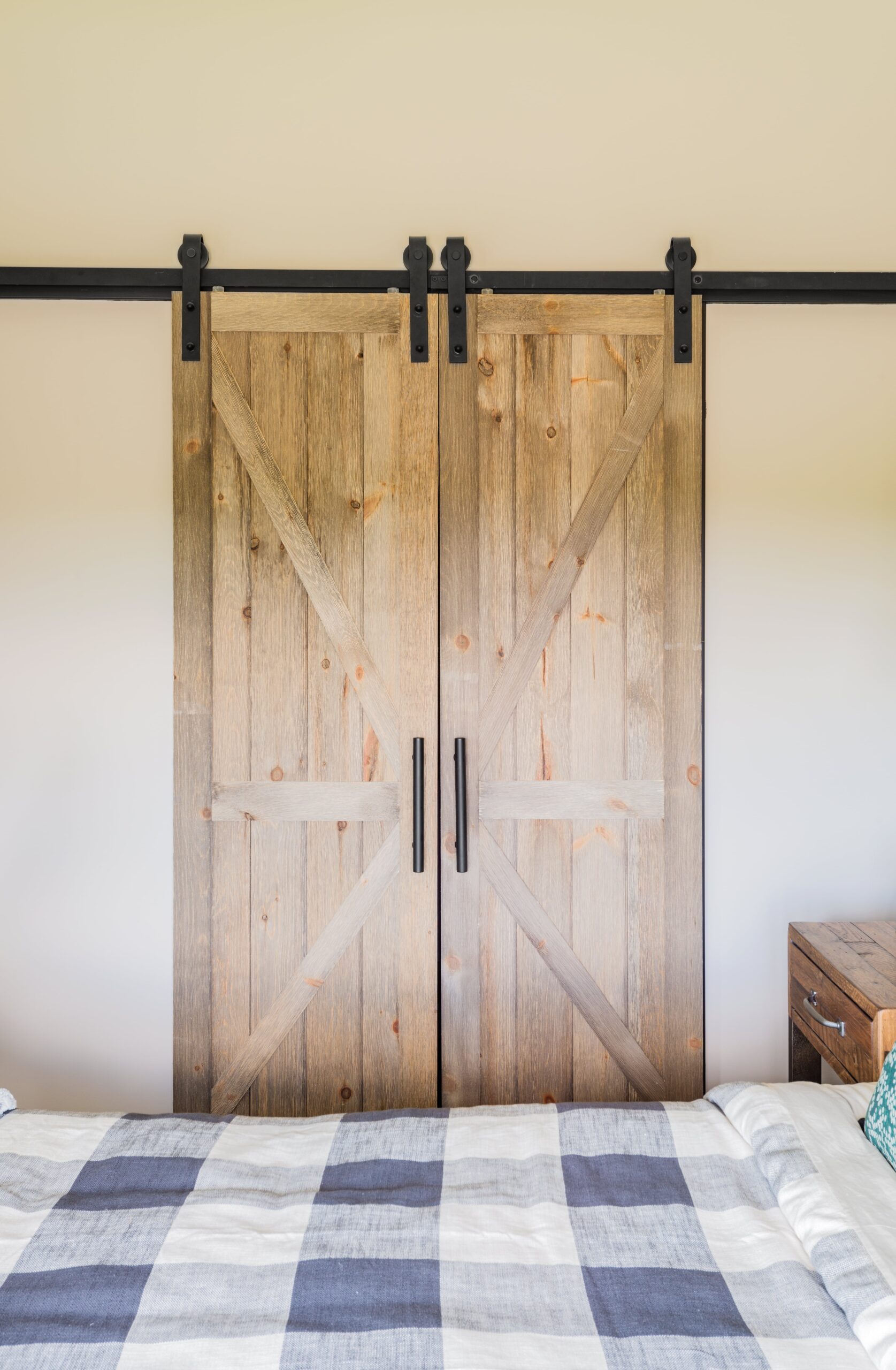two wooden barn doors